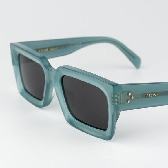 Celine  3 DOTS Women Sunglasses Light Green Grey Square CL40280U 93A BRAND NEW